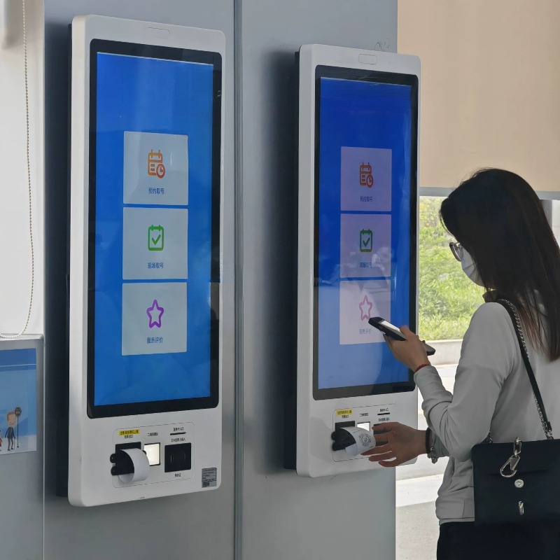 21.5-inch 32 inch vertical wall mounted touch screen self-service ordering machine, number picking machine, hospital self-service terminal supporting payment and recharge, government lobby and other multi scenario self-service machines