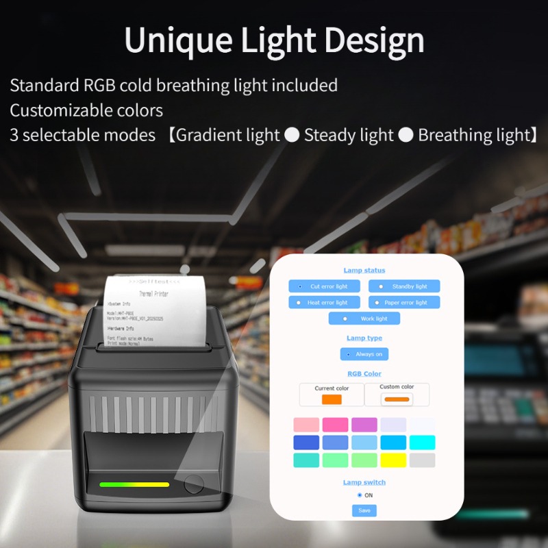 USB 80mm Thermal Receipt Ticket Printer for POS Cashier Supermarket Restaurant Mini Printing Machine