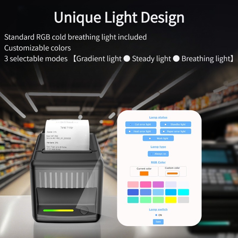 USB 80mm Thermal Receipt Ticket Printer for POS Cashier Supermarket Restaurant Mini Printing Machine