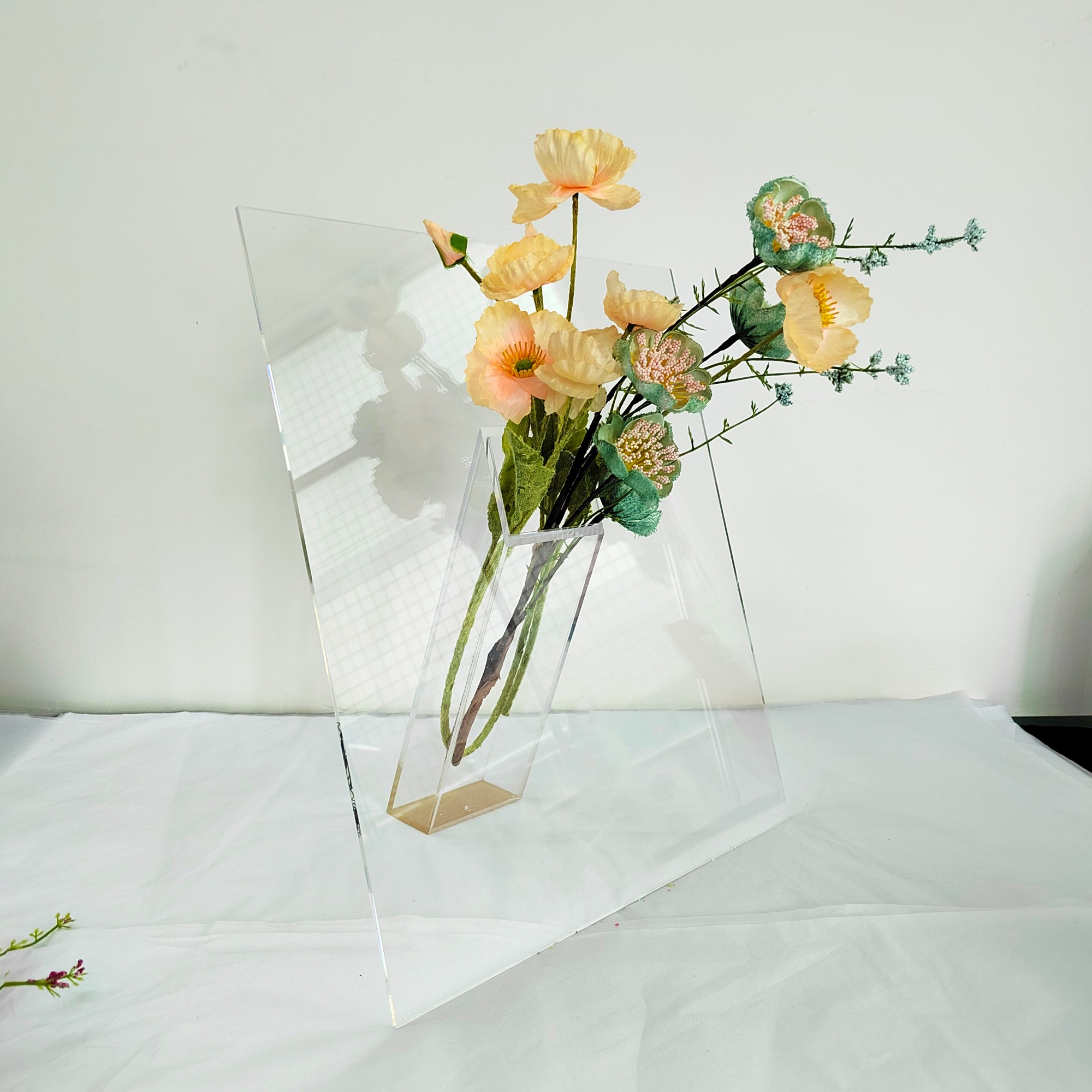 Tap have tillid Il New Acrylic Single Flower Arranger Plexiglass Transparent Vase Decorative  Ornament,VASE