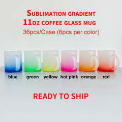 YIPAI 11oz Blank Sublimation Gradient Colorful Coffee Mug Mix Colors Sold By Case