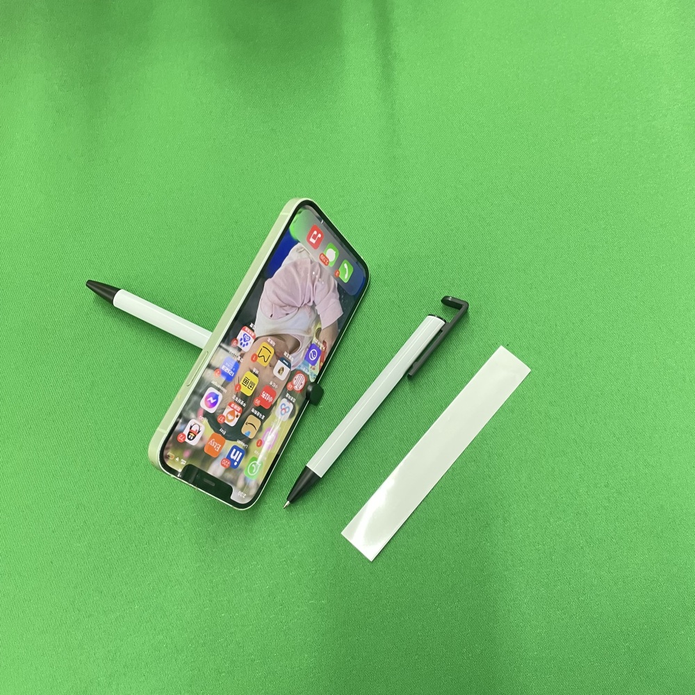 White blank sublimation phone stand holder Clip Metal Pen with shrink wrap