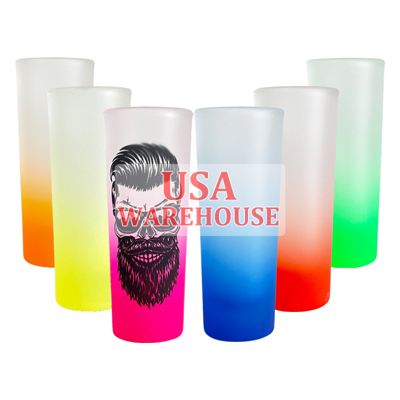 2.5oz US Blank Sublimation Colorful Gradient Skinny Shot Glass