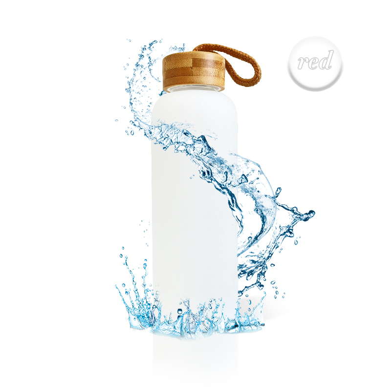20oz US Blank Sublimation White Color Glass Water Bottle With Bamboo Lid And Rope
