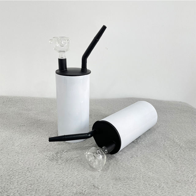YIPAI 15oz White Blanks Sublimation Water Pipe Smoke Hookah Tumbler With Glass Bowl