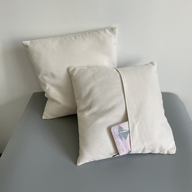 40CM*40CM Sublimation Blank100% Polyester cotton linen feeling soft natural canvas pillow cases with pocket
