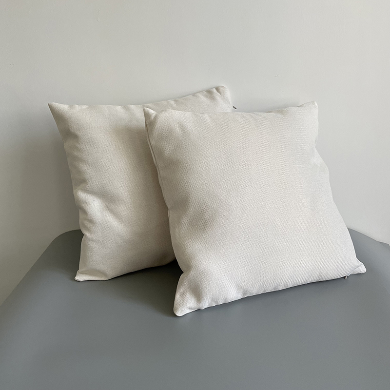 40CM*40CM Sublimation Blank100% Polyester cotton linen feeling soft natural canvas pillow cases with pocket