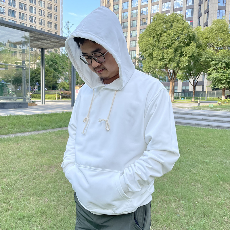 White Sublimation Hoodies （you can leave message to us what size and quantity you want after paid)