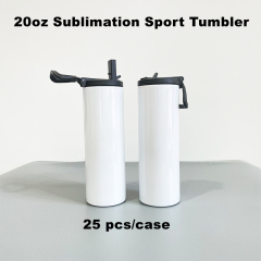 25 Pack YIPAI China Warehouse YP00280029 20oz Blank Sublimation White Straight Sport Lid Tumbler With Handle Sold By Case