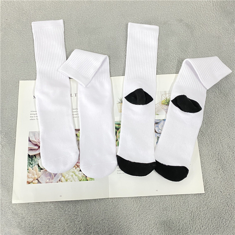 9-12 And 10-13 Women And Mens White Blank Sublimation Polyester Socks