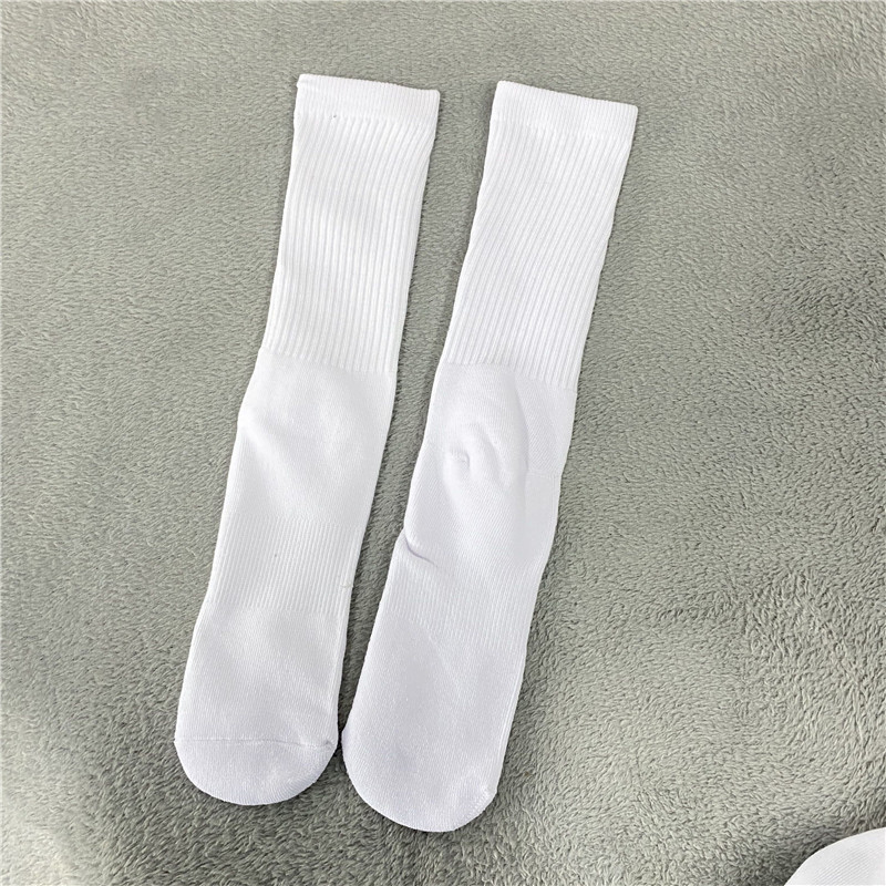 9-12 And 10-13 Women And Mens White Blank Sublimation Polyester Socks