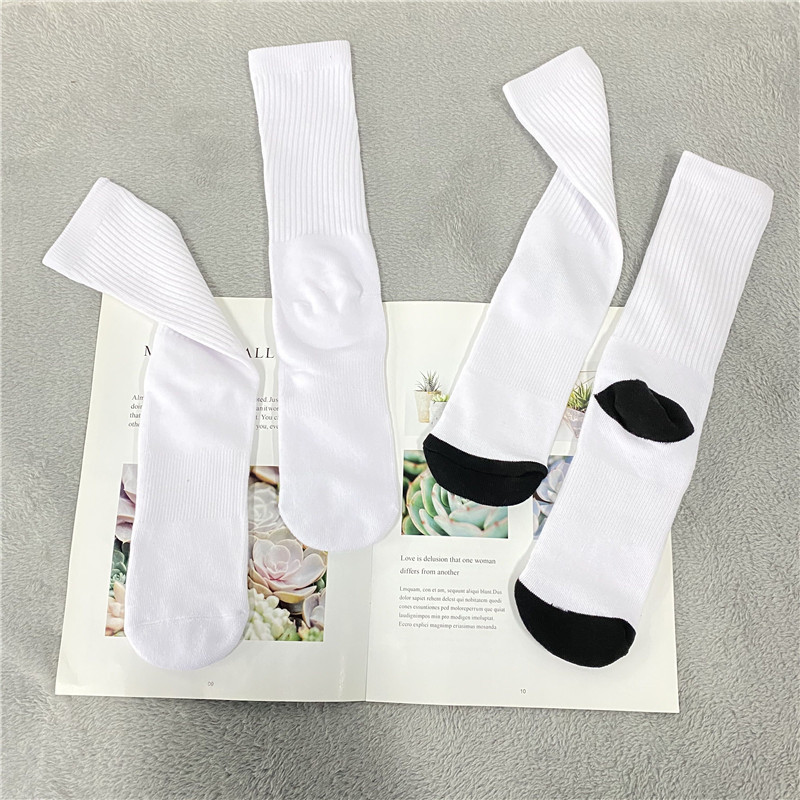 9-12 And 10-13 Women And Mens White Blank Sublimation Polyester Socks