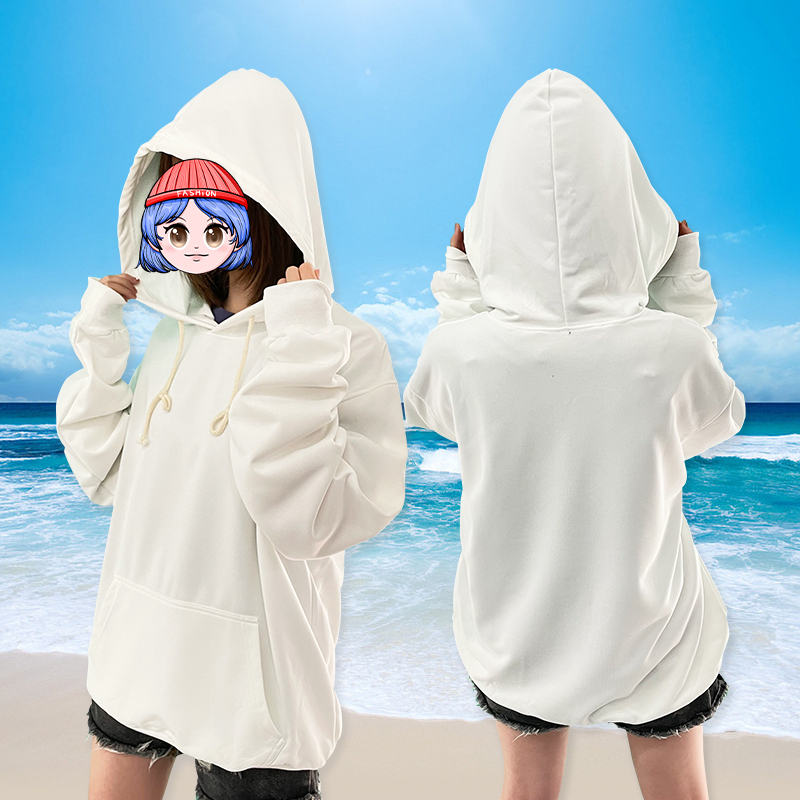 White Sublimation Hoodies （you can leave message to us what size and quantity you want after paid)