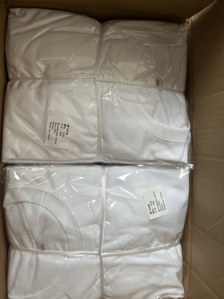 M-5XL White Sublimation Blank 100% mesh Polyester sport T-shirt ( you can leave message to us what size and quantity you want after paid)