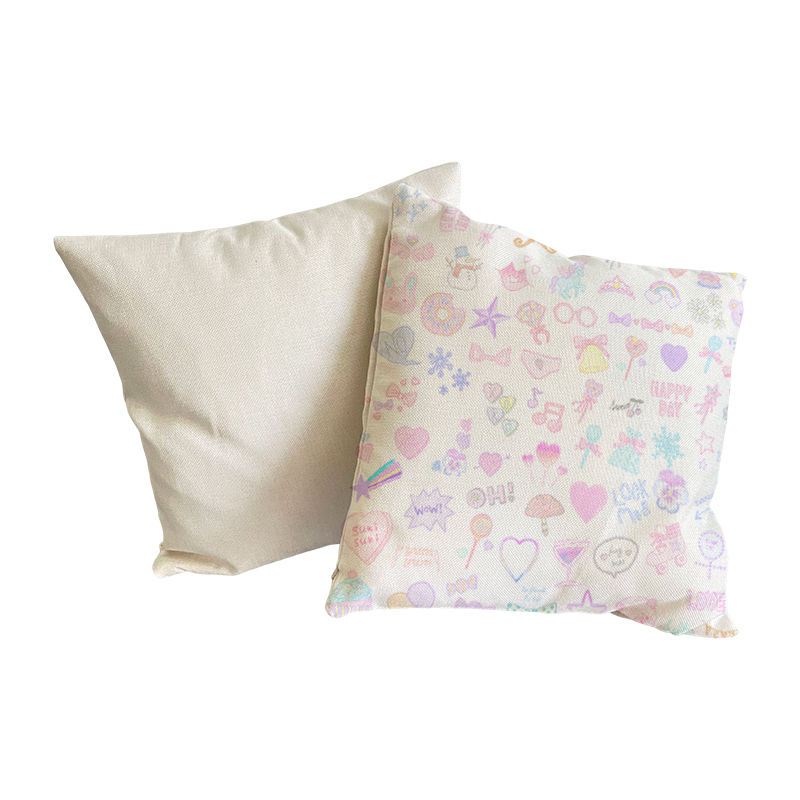 45CM*45CM Sublimation Blank100% Polyester cotton linen feeling soft natural canvas pillow cases with pocket