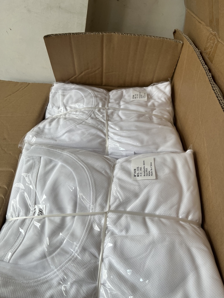 M-5XL White Sublimation Blank 100% mesh Polyester sport T-shirt ( you can leave message to us what size and quantity you want after paid)