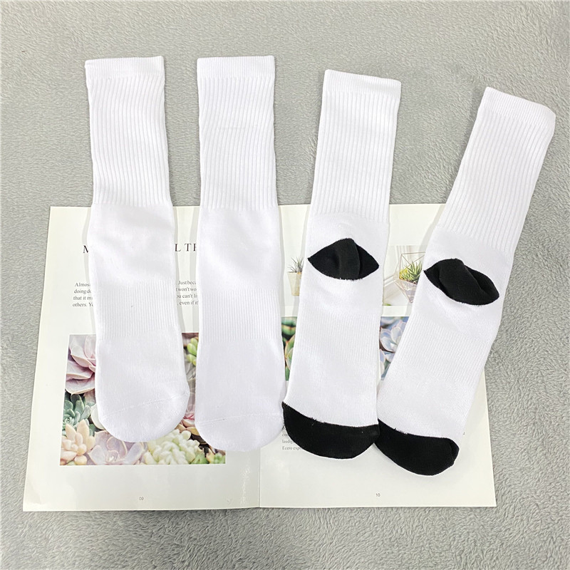9-12 And 10-13 Women And Mens White Blank Sublimation Polyester Socks