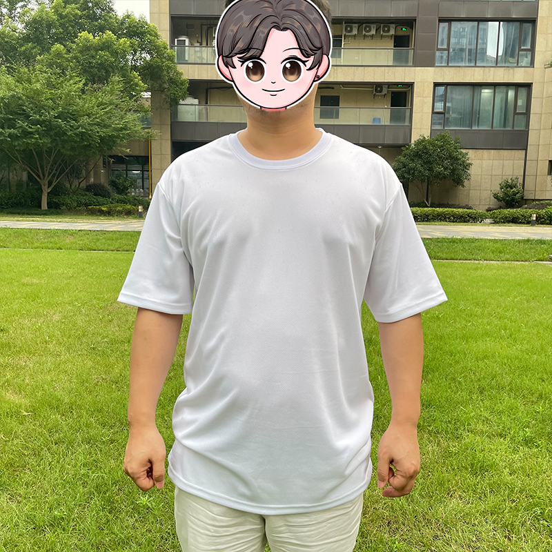 M-5XL White Sublimation Blank 100% mesh Polyester sport T-shirt ( you can leave message to us what size and quantity you want after paid)