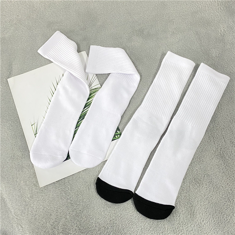 9-12 And 10-13 Women And Mens White Blank Sublimation Polyester Socks