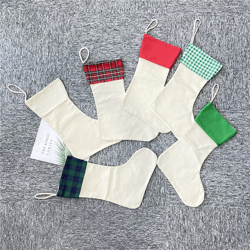Blank Sublimation Christmas sock bag stocking (you can leave message to us what color and quantity you want after paid)
