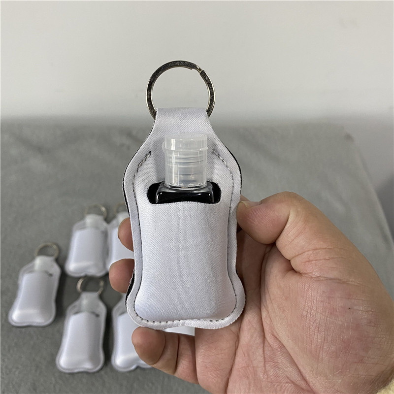 YIPAI white blanks sublimation 1oz 30ml Bottle Hand Sanitizer Holders keychain with cover