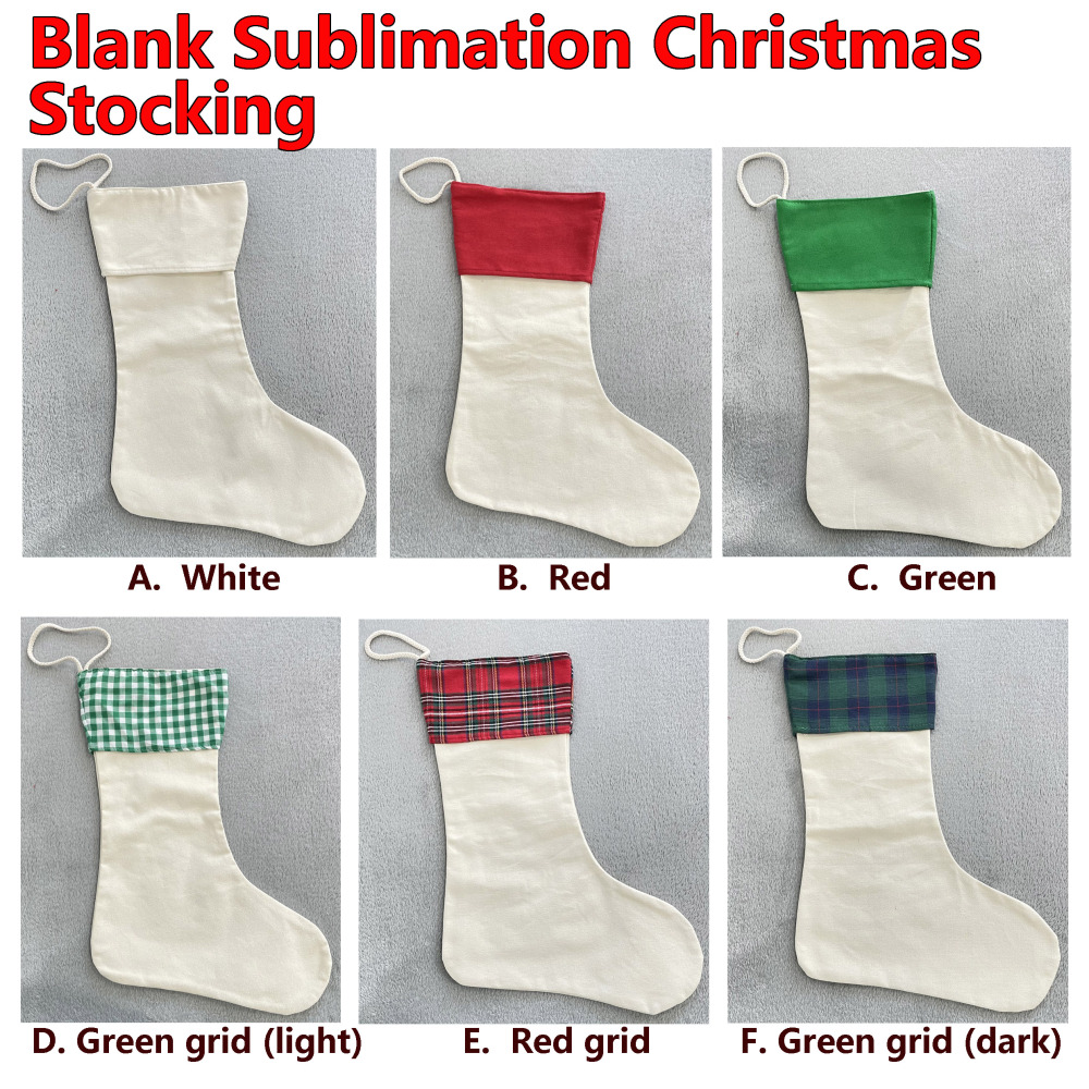 Blank Sublimation Christmas sock bag stocking (you can leave message to us what color and quantity you want after paid)