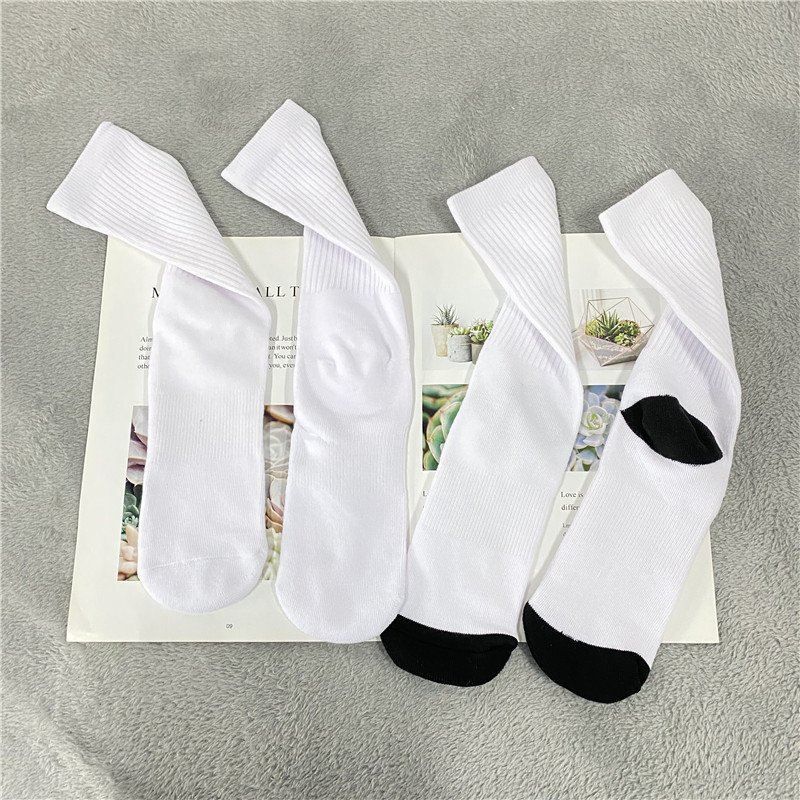 9-12 And 10-13 Women And Mens White Blank Sublimation Polyester Socks