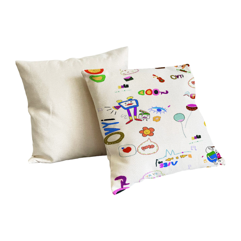 45CM*45CM Sublimation Blank100% Polyester cotton linen feeling soft natural canvas pillow cases with pocket