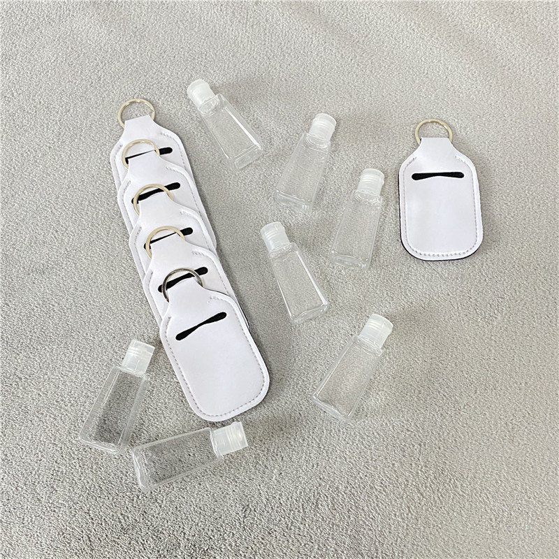 YIPAI white blanks sublimation 1oz 30ml Bottle Hand Sanitizer Holders keychain with cover