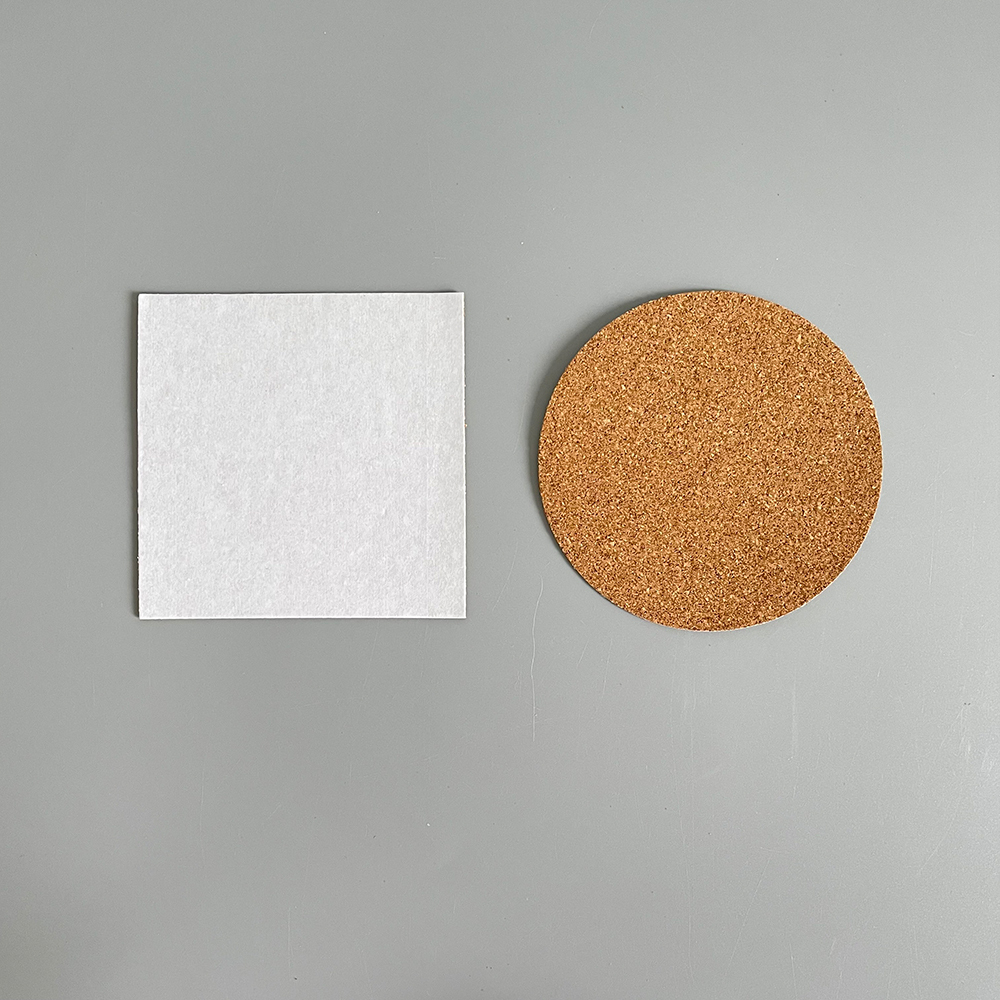 USA Warehouse Wholesale Sublimation Blanks 10cm*10cm Square 10.3cm Round Table Ceramic Coaster With Cork For Drink Coffee