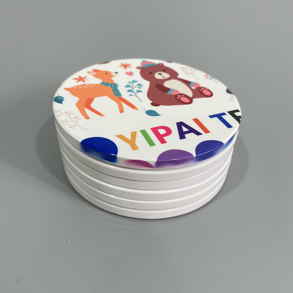 USA Warehouse Wholesale Sublimation Blanks 10cm*10cm Square 10.3cm Round Table Ceramic Coaster With Cork For Drink Coffee