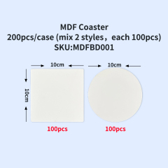 YIPAI MDFBD001 China Warehouse Wholesale Sublimation Blanks MDF Coaster For Drink Coffee 10cm*10cm Square Shape 10cm Diameter Round Shape Sold By Case