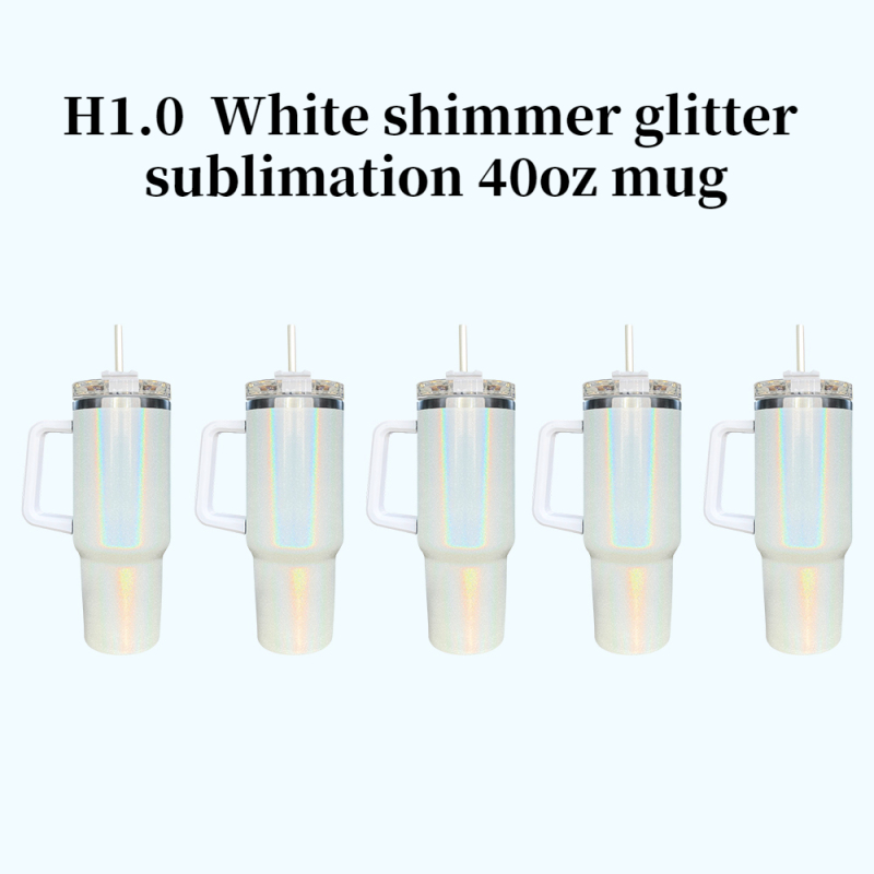 40oz H2.0 Winter Pink Glitter Tumblers for Sublimation & Laser