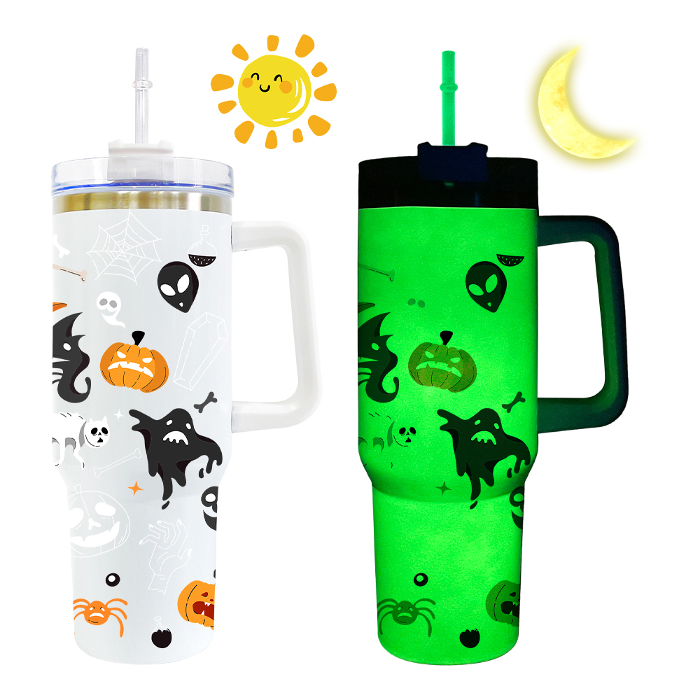 YIPAI Blank Sublimation Glow In Dark 40oz Tumbler With Lid And Straw For DIY Sublimation Printing