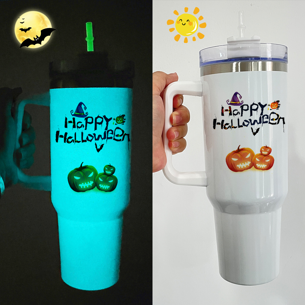 YIPAI Blank Sublimation Glow In Dark 40oz Tumbler With Lid And Straw For DIY Sublimation Printing