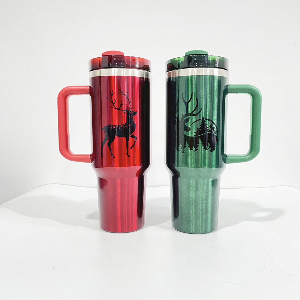 YIPAI New Arrival Blank Sublimation 40oz Christmas Tumbler Stanley+Starbucks Co-branded