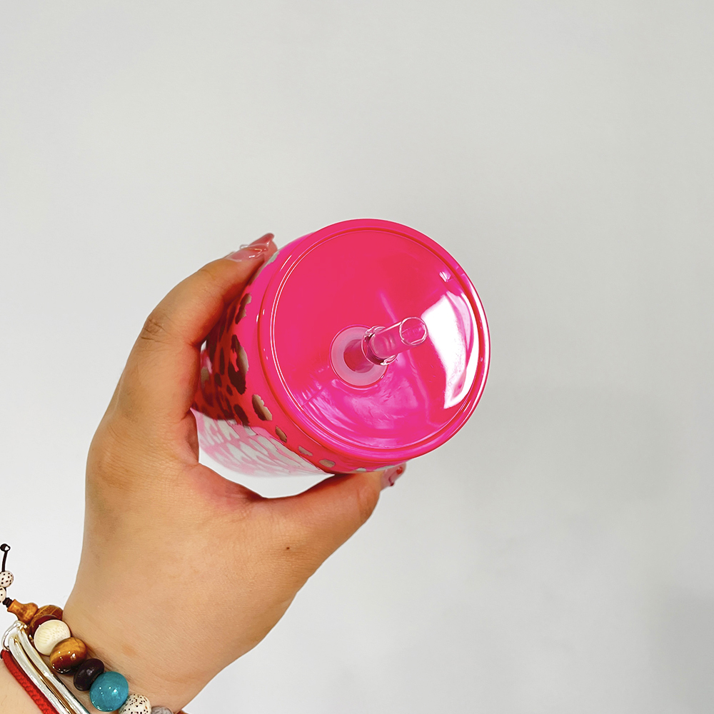 YIPAI 16oz Holographic Print Leopard Travel Glass Can With PP Lids Beer Can Shaped Drinkware Sold By Case
