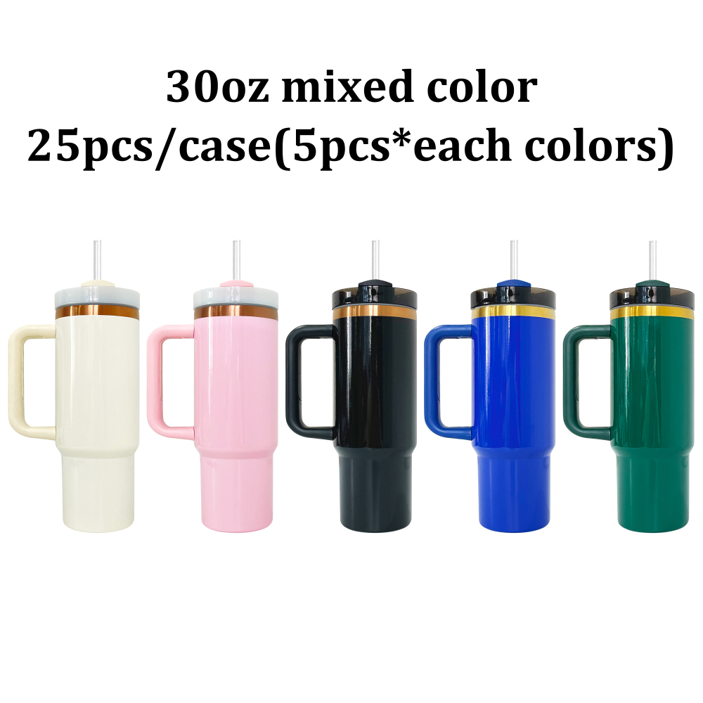 YIPAI USA Warehouse 30oz & 40oz H2.0 Deco-Collection-Style Powder Coat Gold & Copper Mixed Tumblers