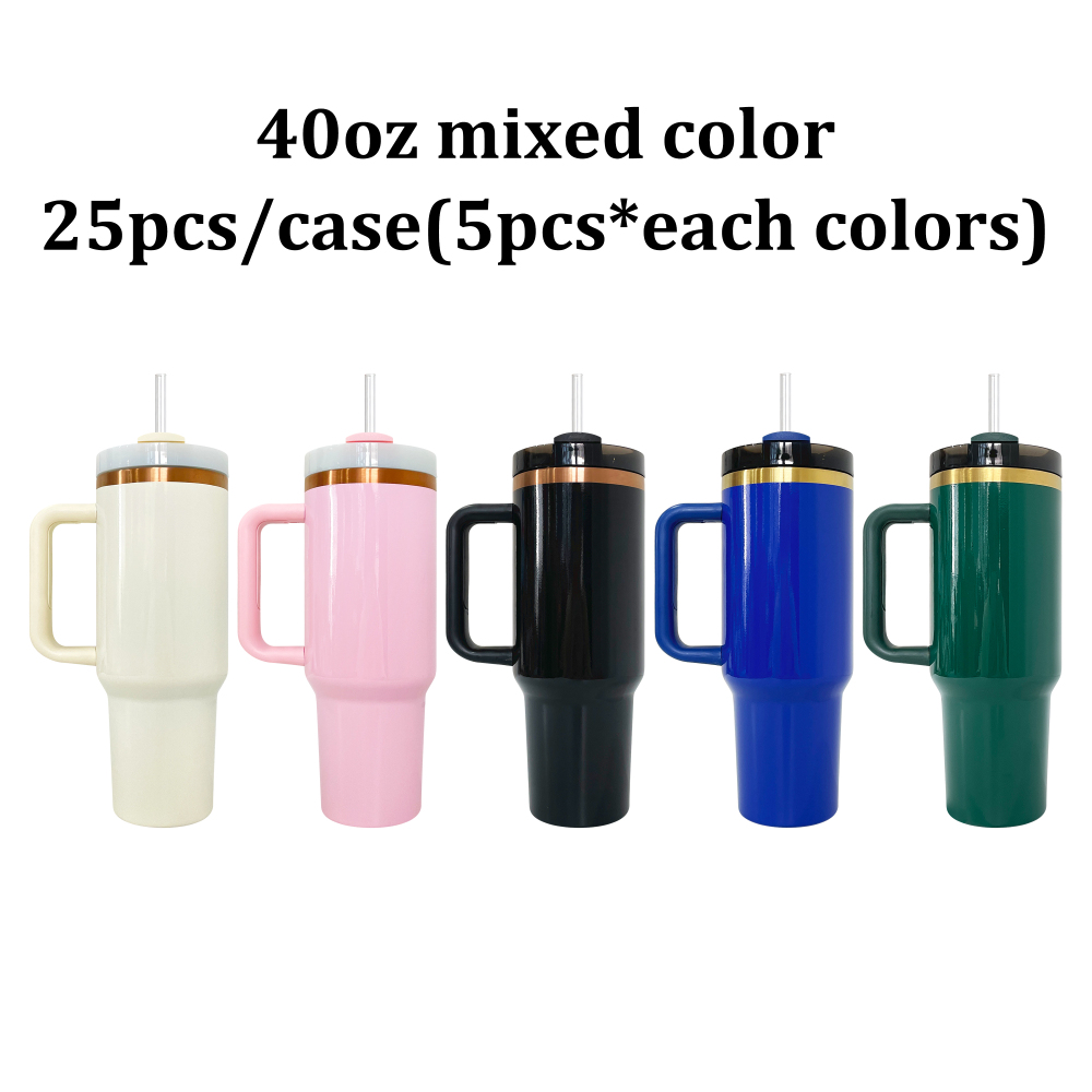 YIPAI USA Warehouse 30oz & 40oz H2.0 Deco-Collection-Style Powder Coat Gold & Copper Mixed Tumblers