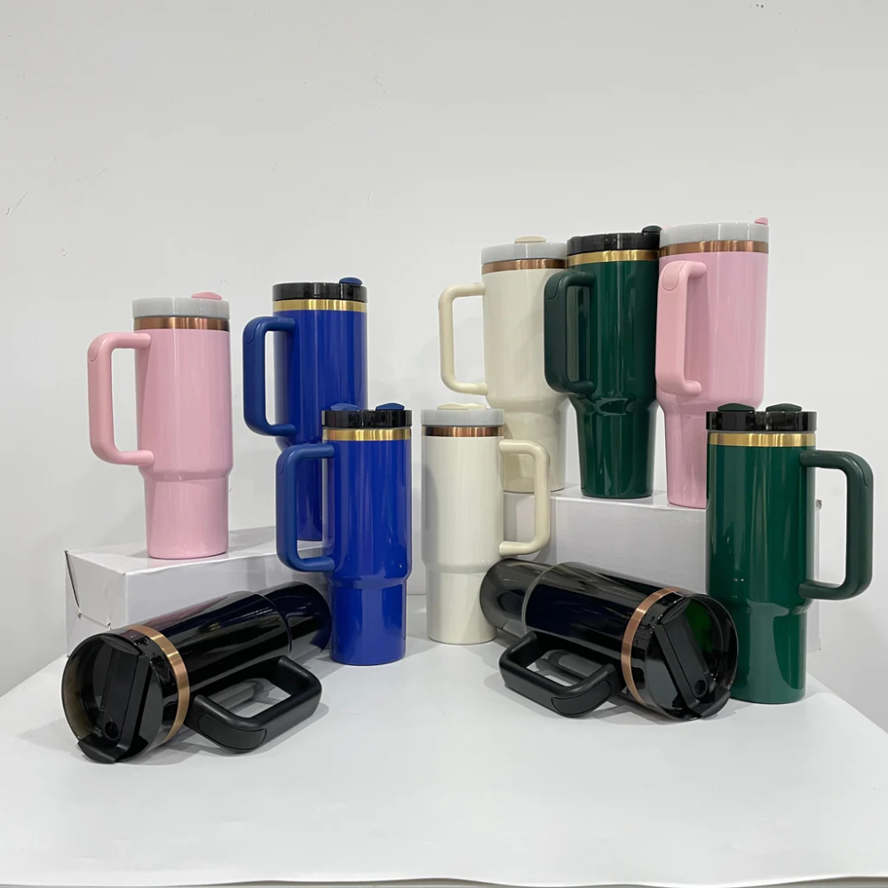 YIPAI USA Warehouse 30oz & 40oz H2.0 Deco-Collection-Style Powder Coat Gold & Copper Mixed Tumblers