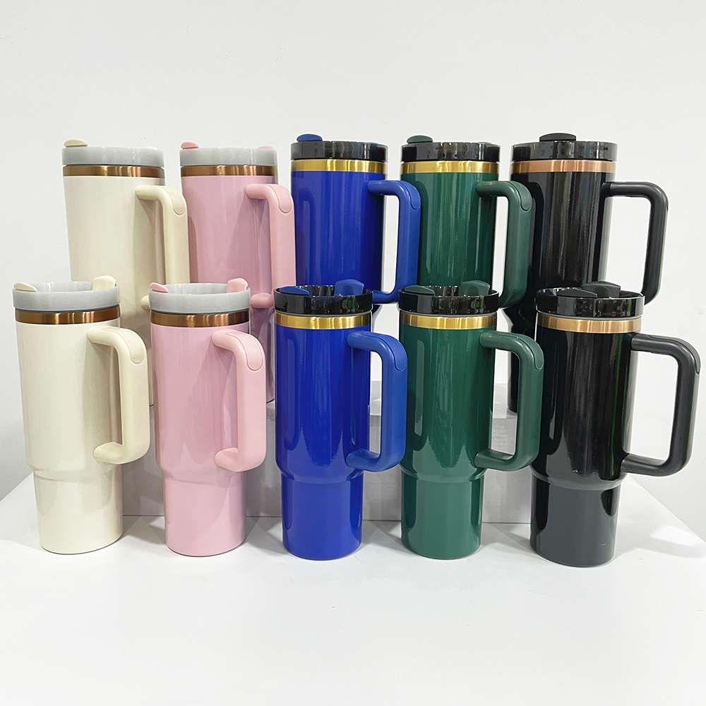 YIPAI China Warehouse 30oz & 40oz H2.0 Deco-Collection-Style Powder Coat Gold & Copper Mixed Tumblers