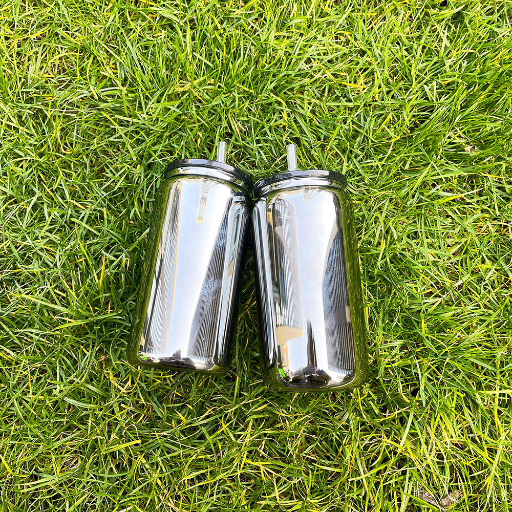 50 Pack YIPAI China Warehouse Middle Night Black Mirror Plated 16oz Glass Can