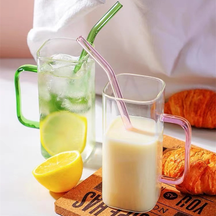 50 Pack YIPAI 13.5oz Square Glass Mug With Handle And Bamboo Lid For Sublimation Heat Transfer Printing