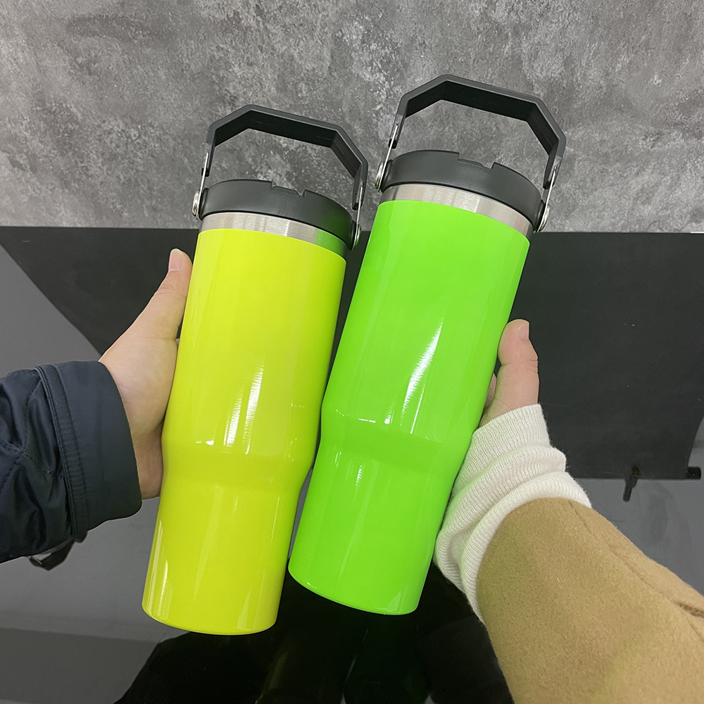 20 Pack YIPAI China Warehouse Neon Colors 30oz Fip Straw Water Bottles Blank Sublimation Kids Tumblers