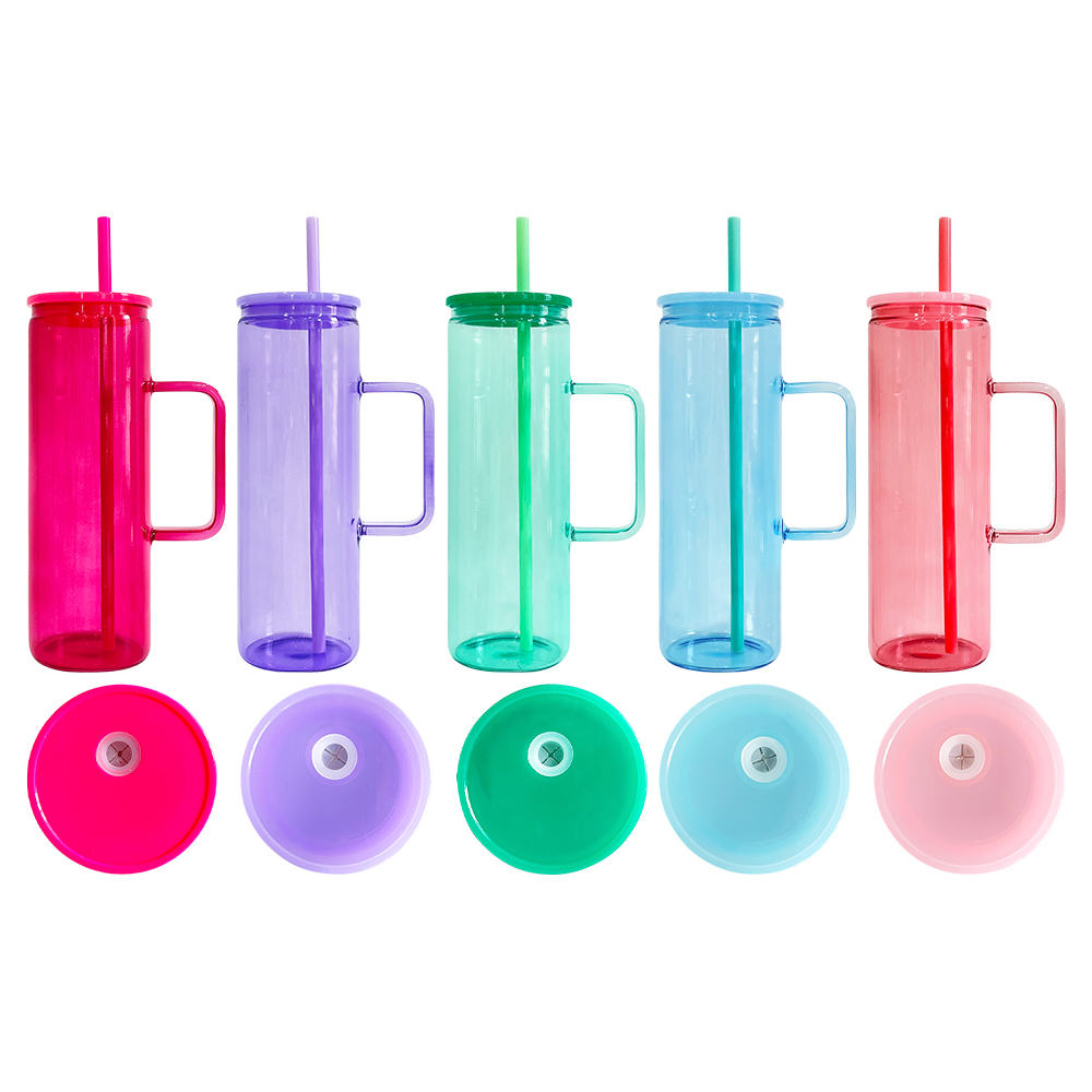 25 Pack YIPAI China Warehouse 20oz Jelly Color Straight Beverage Mug For Sublimation And UV DTF Wraps