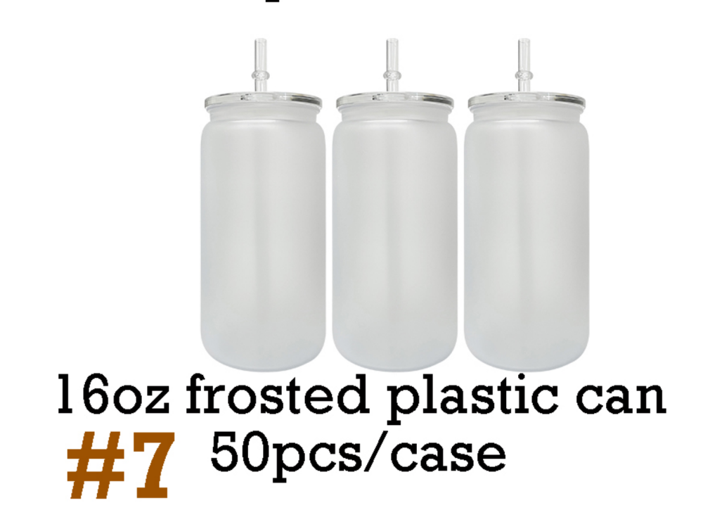50 Pack YIPAI China Warehouse 16oz Frosted Plastic Can For UV DTF Wraps