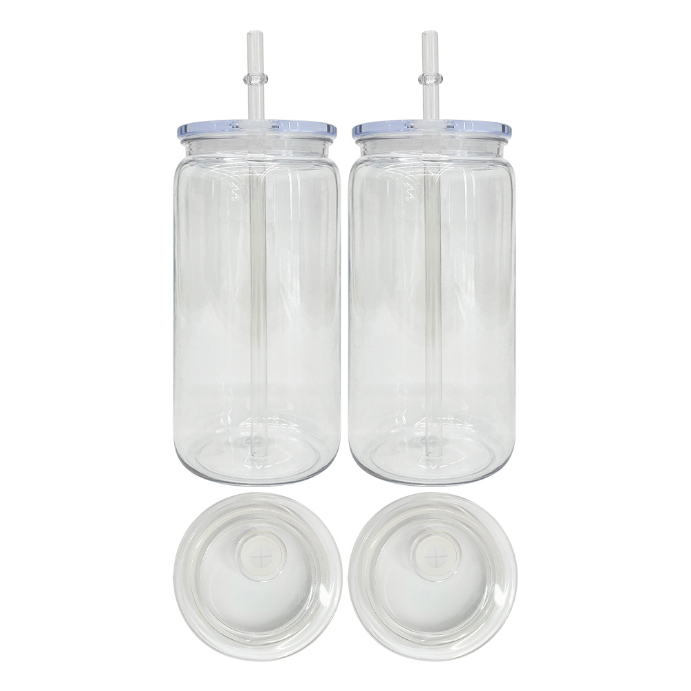 50 Pack YIPAI USA Warehouse Clear Plastic Cup Same Shape As 16oz Glass Can