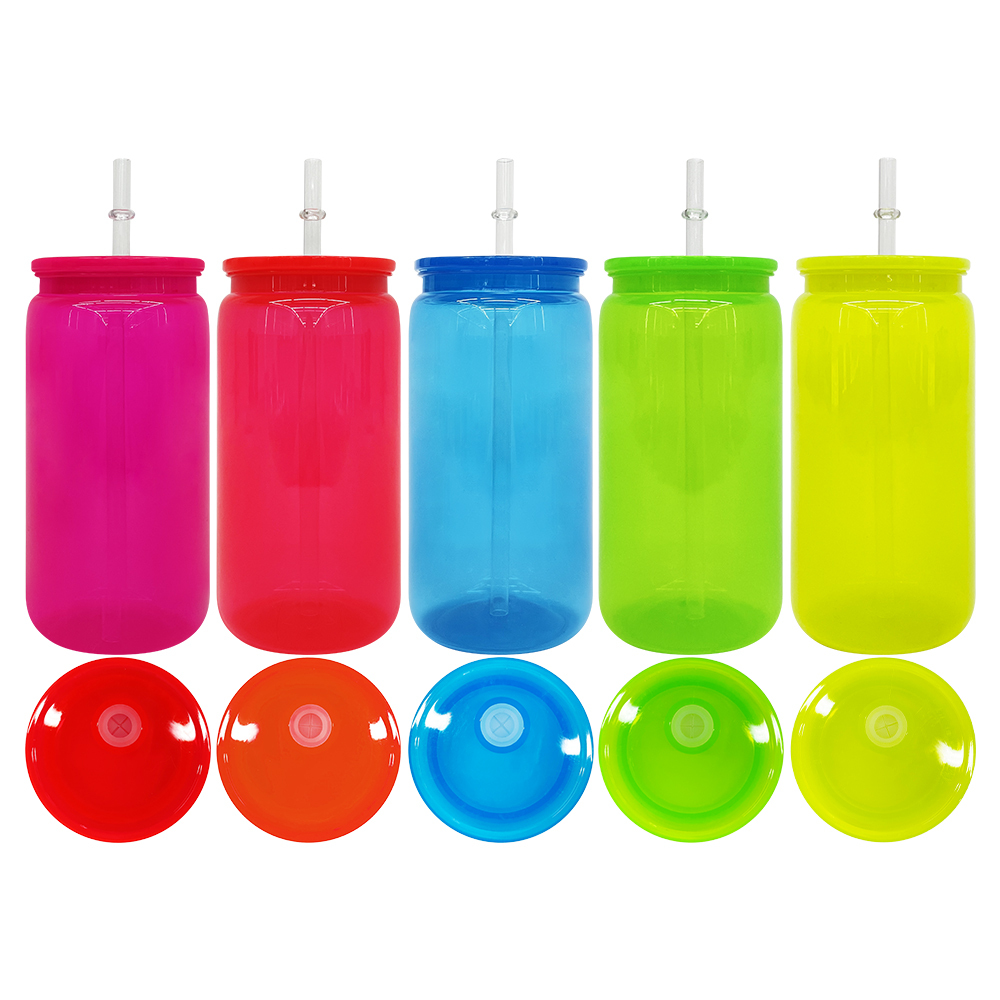 50 Pack YIPAI China Warehouse 16oz Neon Plastic Can For UV DTF Wraps