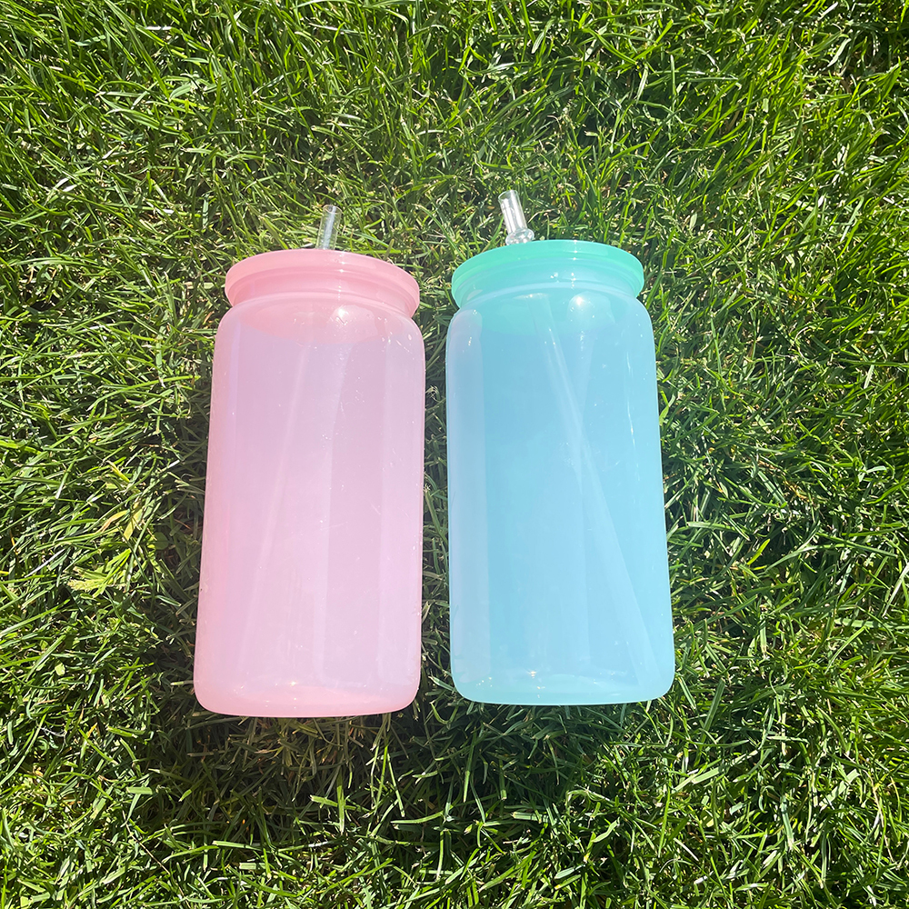 50 Pack YIPAI China Warehouse Macaron Colored Plastic Cup Same Shape As 16oz Glass Can