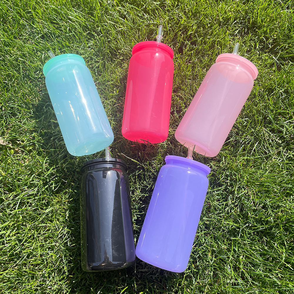 50 Pack YIPAI China Warehouse Macaron Colored Plastic Cup Same Shape As 16oz Glass Can